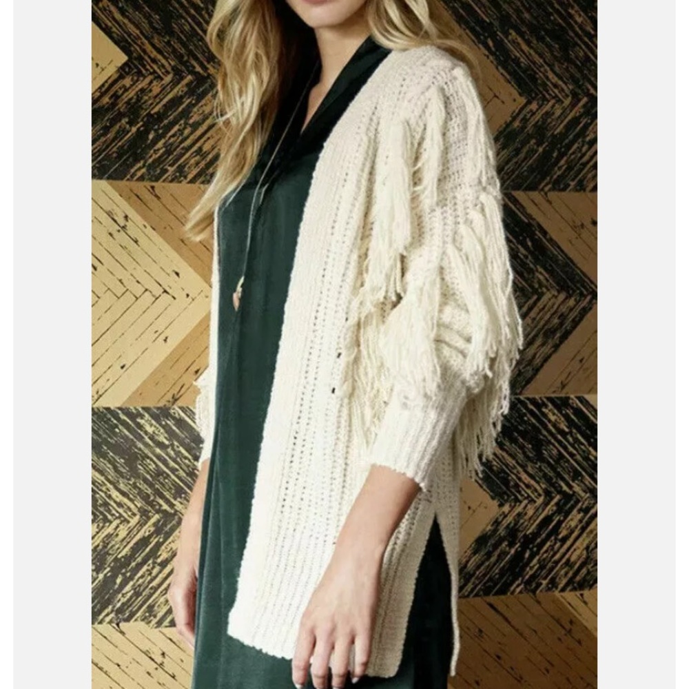 Good Hart By Matilda Jane Cream Boho Open Front Cardigan With Fringe